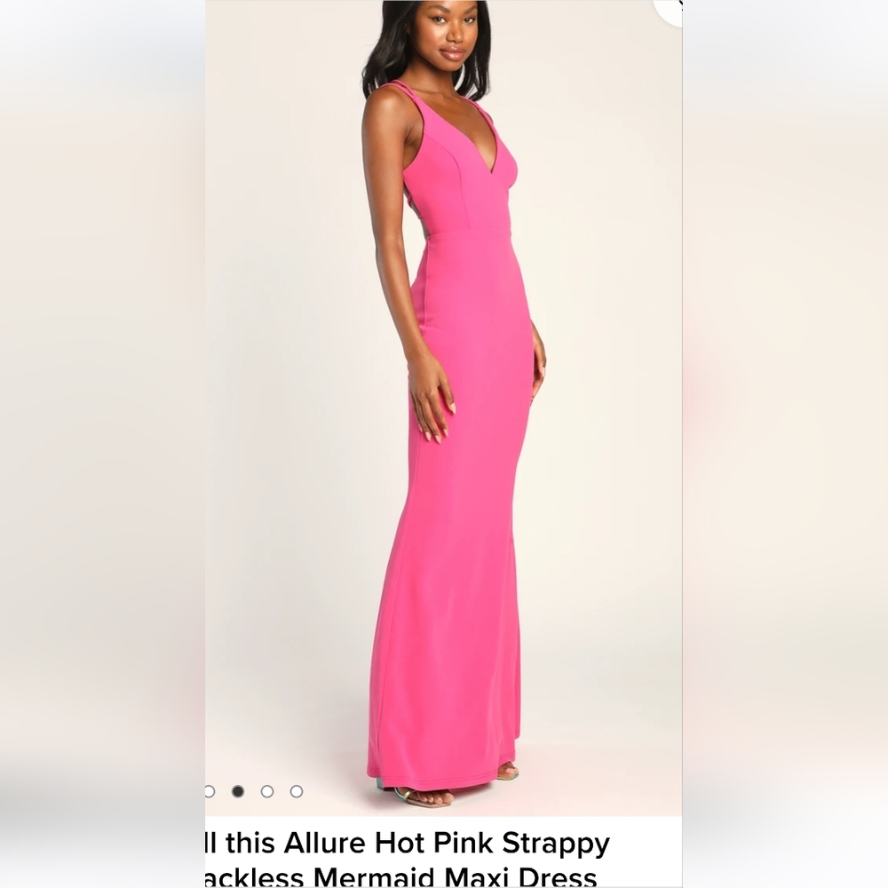 maxi hot pink mermaid dress xs